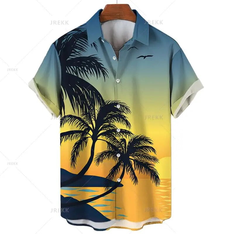 Men For Shirt New Summer Hawaiian Shirt 3D Printed Coconut Tree Graphic ...