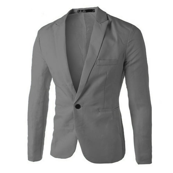 Men Formal Business Work Button Blazer Jacket Casual Slim Fit Suit Coat Tops