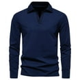 thumbnail image 1 of Men Formal Shirt Solid Lapel Button Long Sleeve Henley Tops Office Work Business Tees Casual Loose Comforty Fashion Pullover Blouses Classic Fall Winter Overd Clothes XL-5XL, 1 of 1