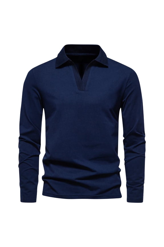 Men Formal Shirt Solid Lapel Button Long Sleeve Henley Tops Office Work Business Tees Casual Loose Comforty Fashion Pullover Blouses Classic Fall Winter Overd Clothes XL-5XL
