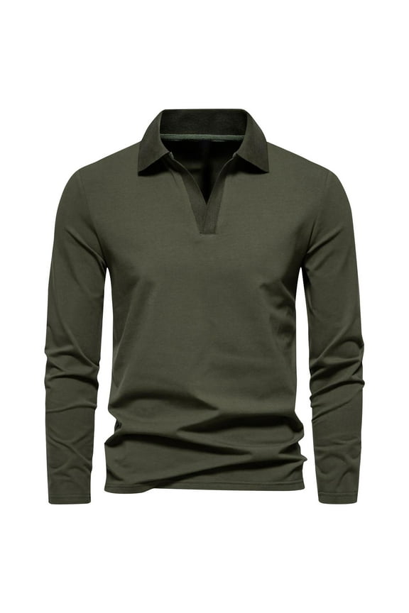 Men Formal Shirt Solid Lapel Button Long Sleeve Henley Tops Office Work Business Tees Casual Loose Comforty Fashion Pullover Blouses Classic Fall Winter Overd Clothes XL-5XL