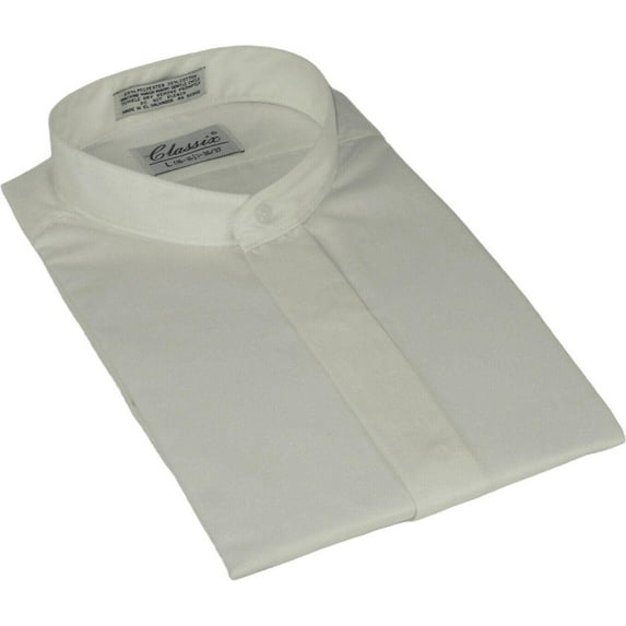 Men Formal pastor shirt Classix Banded Collar less Hidden Button Front M08 Ivory