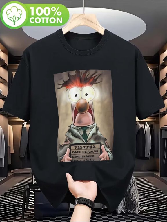 Men Fozzie Bear Muppet Character Graphic T-Shirt
