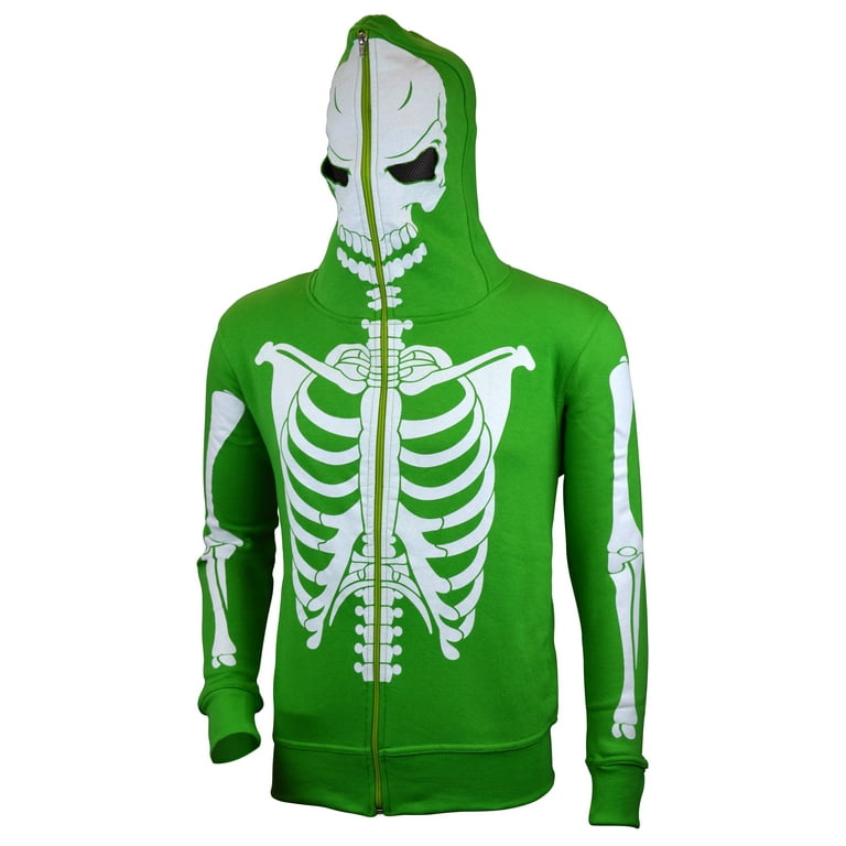 Green skeleton hoodie outlet