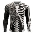 thumbnail image 1 of Men Full Skeleton Bone Print Crew Neck Long Sleeve T-Shirt, Loose Fit Gothic Halloween Graphic Casual Streetwear Tee Top(White1,XXXL), 1 of 4