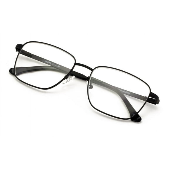 Men Full Titanium Large Wide Reading Glasses - Clear Lens Optical Frame Reader +1.25