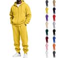 thumbnail image 1 of Men Full Zip Hoodie Tracksuit Set Soft Thick Fleece Sweatsuit Matching Jogger Outfit 2026 Fall Winter Relaxed Set Yellow L, 1 of 7
