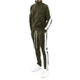 thumbnail image 1 of Men Full Zip Track Suit Set with Stand Collar Long Sleeve Jacket and Drawstring Waist Pants with Side Stripes Design, 1 of 3