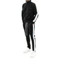 thumbnail image 1 of Men Full Zip Track Suit Set with Stand Collar Long Sleeve Jacket and Drawstring Waist Pants with Side Stripes Design, 1 of 3