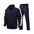 thumbnail image 1 of Men Full Zip Track Suit Set with Stand Collar Long Sleeve Jacket and Elastic Waistband Pants Sporty Style Outfit, 1 of 4