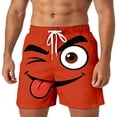 thumbnail image 1 of Men Fun Emoji Casual Shorts - Skin Friendly Knitted Fabric Pants With Exaggerated Cartoon Faces, Hip Hop Sport Style Mens Shorts For Outdoor Activity Party & Daily Wear Now, 1 of 4