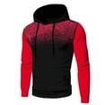 thumbnail image 1 of Men Funky Graphic Hoodie Workout Slim Fit Hooded Pullover Tops Long Sleeve Fall Gym Running Sweatshirt with Hood, 1 of 1