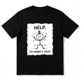 thumbnail image 1 of Men' & Funny "Help I' Pinned" Sticky Humor T-Shirt - Retro Clapper Design, Relaxed‑Fit Machine Washable Casual Holiday Gift Apparel，Graphic Shirts, 1 of 7