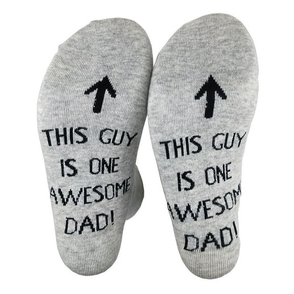 Men Funny Long Crew Socks Unisex This Guy Is One Awesome Dad Letters Printing Co