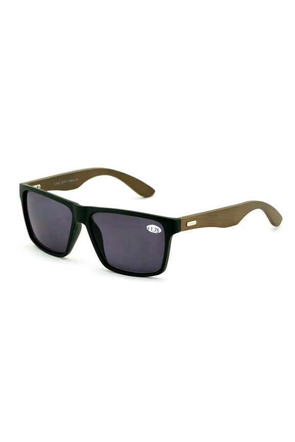 Men Genuine Bamboo Large Full Lens Sunglasses Reader - Tinted Reading Glasses 145mm Wide NOT BIFOCAL +2.75