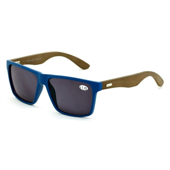 Men Genuine Bamboo Large Full Lens Sunglasses Reader - Tinted Reading Glasses 145mm Wide NOT BIFOCAL +3.25