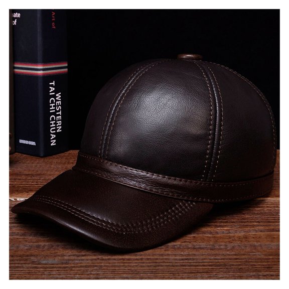 Men Genuine Cow Leather Cowboy Hat Male Male Winter Outdoor Warm Baseball Caps ,Classic Design