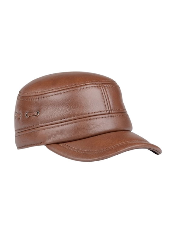 Men Genuine Leather Baseball Caps Cowhide Warm Men Youth Duck Tongue Dad Hats Bomber Flying Cap ,Unisex