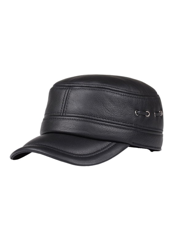 Men Genuine Leather Baseball Caps Cowhide Warm Men Youth Duck Tongue Dad Hats Bomber Flying Cap ,Unisex