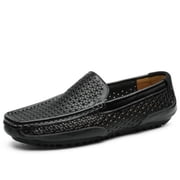 Men Genuine Leather Penny Loafers Casual Shoes Slip on Moccasins Driving Shoes