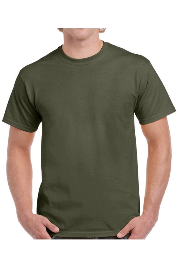 Men Gildan Shirts Militarygreen Color - Single Shirt OR Pack of 6 OR Pack of 12 - S M L XL 2XL 3XL Basic Top Tee Dad Gifts For Men