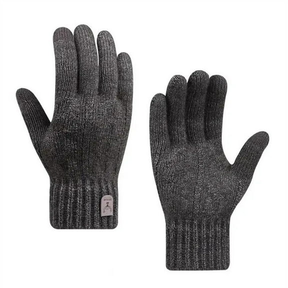 Men Gloves Winter Touch Screen Fleece Gloves Warm Alpaca Wool Knitted Gloves