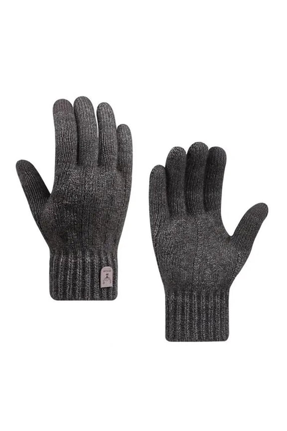 Men Gloves Winter Touch Screen Fleece Gloves Warm Alpaca Wool Knitted Gloves