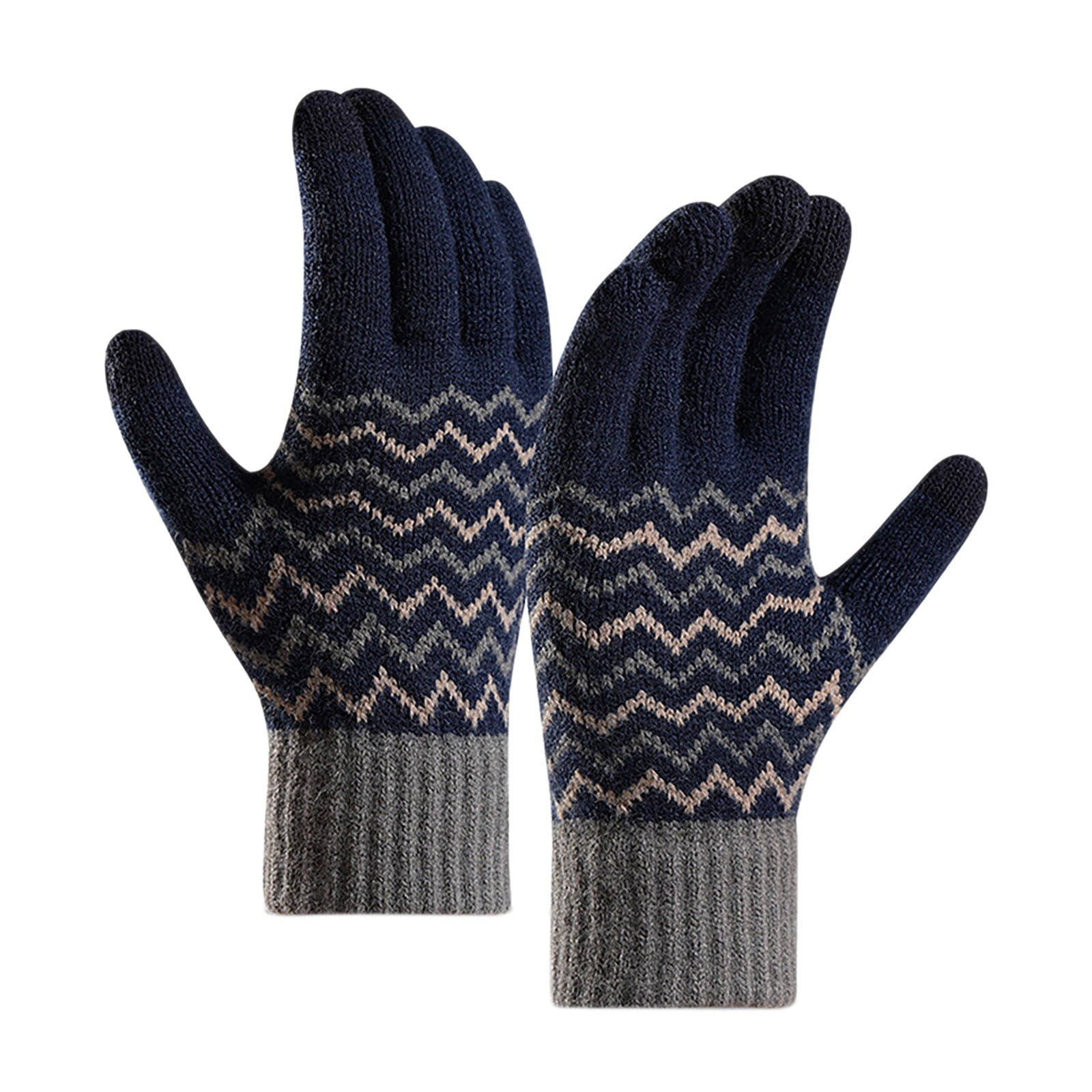 Men Gloves With Cold Proof Warm Gloves With Finger Screen Knit Gloves Mittens for Women Cold
