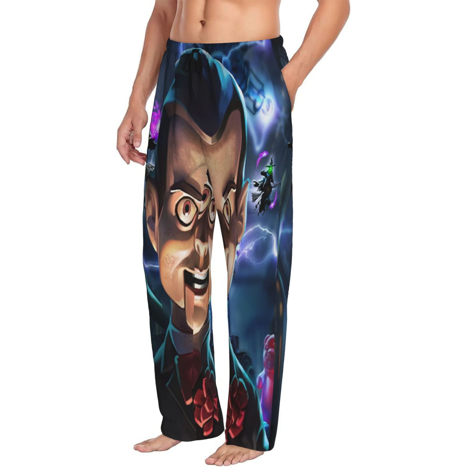 Men Goosebumps Lounge Pajama Pants Cute Breathable Loose-Fit Drawstring