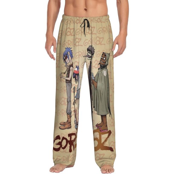 Men Gorill-,A2 Pajamas Pant 3d Printed Sleepwear Drawstring Sleep Lounge Pants With Pocket