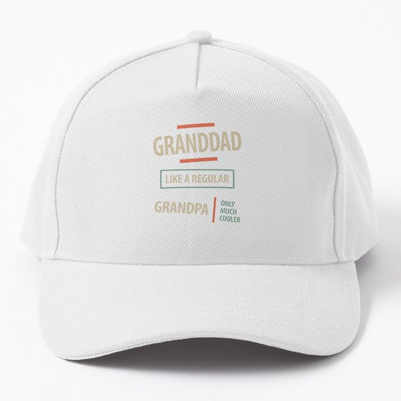 Men Granddad Like a Regular Grandpa Baseball Cap, Christmas Family Quote Gift Hat