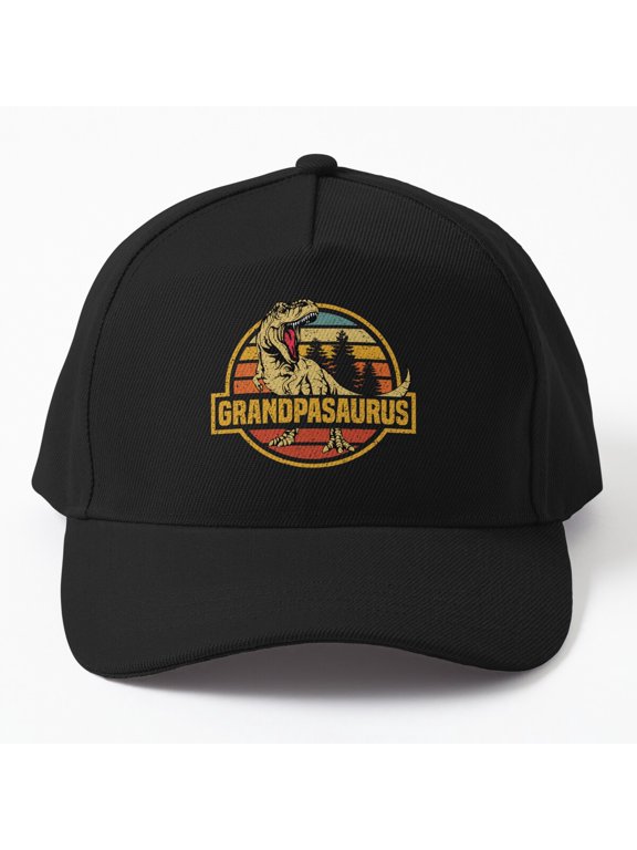Men Grandpasaurus T-Rex Baseball Cap, Dinosaur Grandpa Family Design, Classic Hat