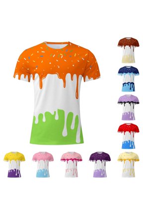 Men Graphic Ice Print T-Shirt Summer Casual Short Sleeve Tee Soft Blend Comfortable Fit Top Daily Wear Comfy Tee Tshirts for Boys