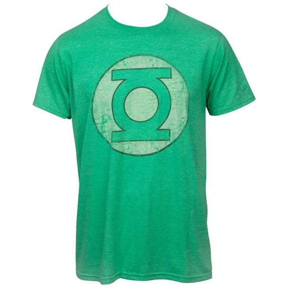 Men Green Lantern Symbol Distressed T-Shirt, Medium