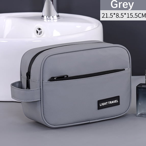 Men Grooming Bag Travel Dopp Kit Portable Toiletry Organizer for Shaving Kit Large Capacity Toiletries Case with Waterproof Lining Hanging Hook for Bathroom Hotel Storage