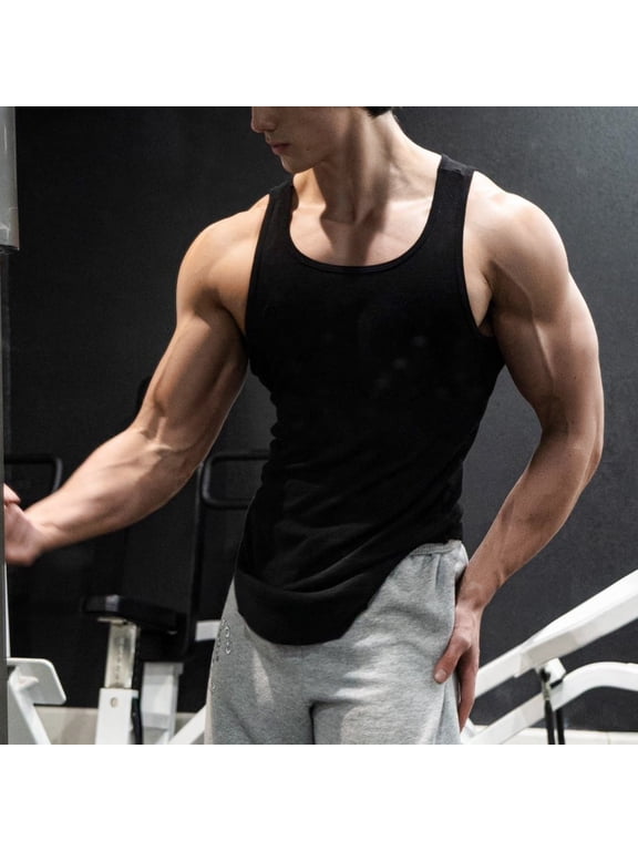 Men Gym Bodybuilding Stringer Tank Top Workout Muscle Cut Shirt Fitness Sleeveless Vest