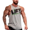 thumbnail image 1 of Men Gym Singlet Tank Top shirt Stringer Bodybuilding Muscle Fitness Vest (Gray, Medium), 1 of 7