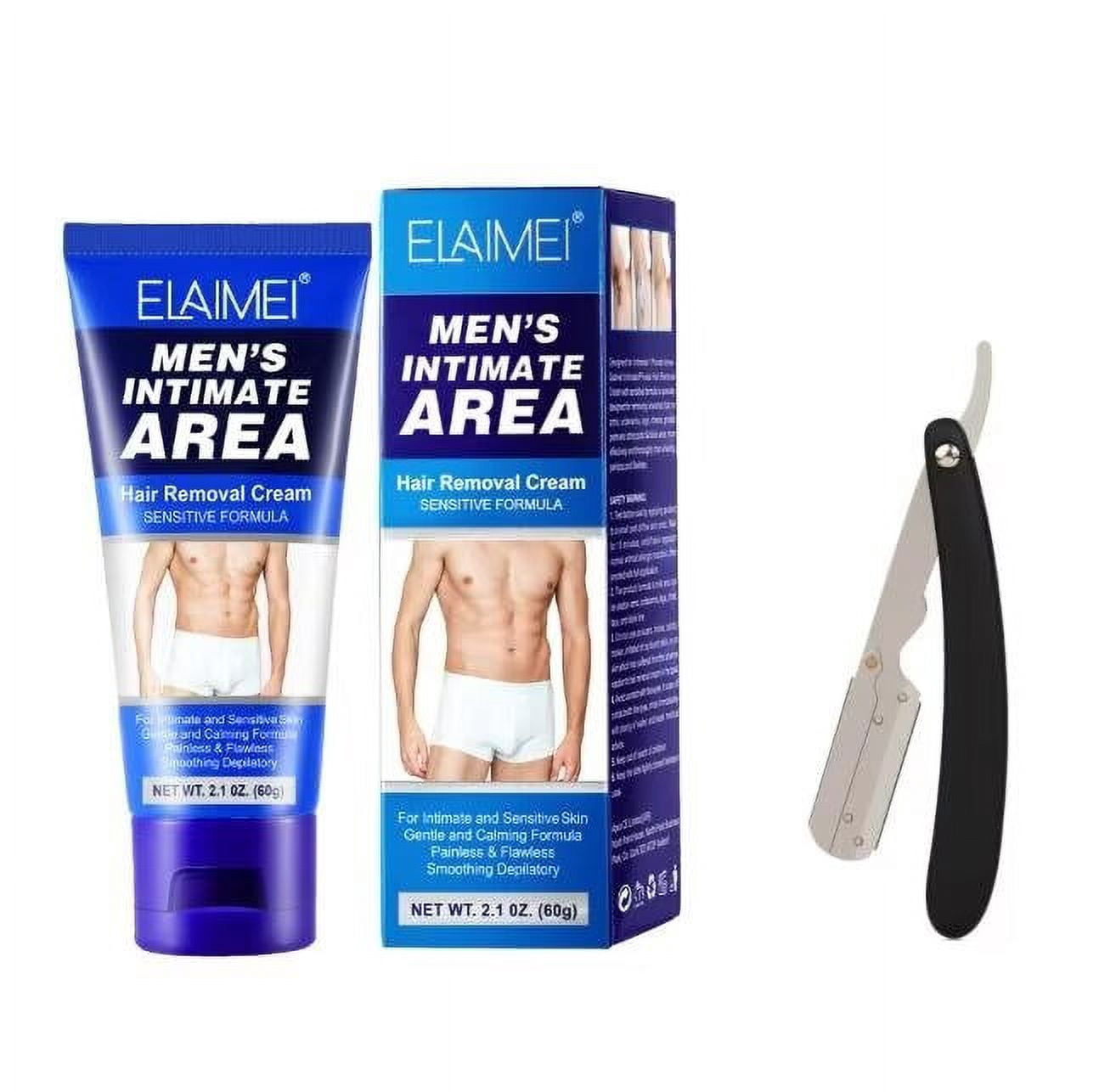 Men Hair Removal Cream Painless Gentle Smoothing Skin Hair Inhibitor Cream for Private Part 60g