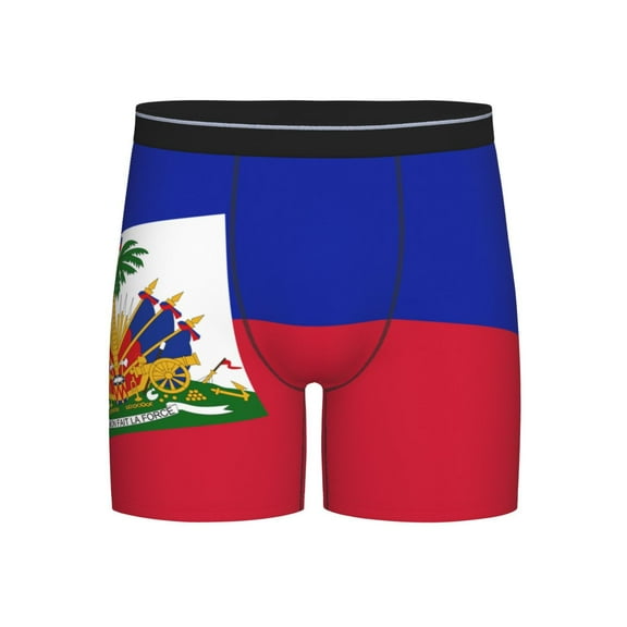Men Haitian Flag Boxer Briefs Moisture Wicking Funny Boxer Shorts