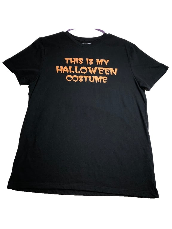 Men Halloween Old Navy Black Orange Short Sleeves Costume Holiday T-Shirt, Size S-5XL