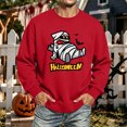 thumbnail image 1 of Men Halloween Sweatshirt Pumpkin Ghost Printed Casual Long Sleeve Spooky Pullover Sweatshirt Fall Winter Trendy Comfortable Shirts Red XXXL, 1 of 5