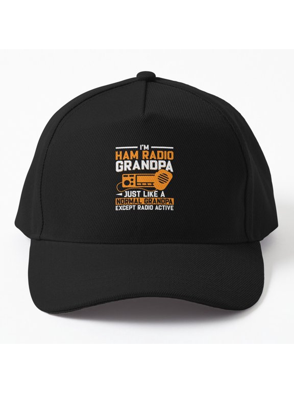 Men Ham Radio Grandpa Baseball Cap, Amateur Radio Operator Signal Graphic Design, Classic Hat