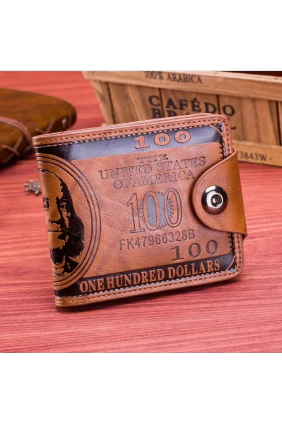 Men Handmade Leather Wallet Dollar Design Wallet, Fashionable And Have Enough Space. Free Shipping