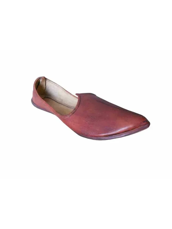 Men Handmade Shoes Indian Loafers Jutties Flat Cherry Leather Mojaries US 9