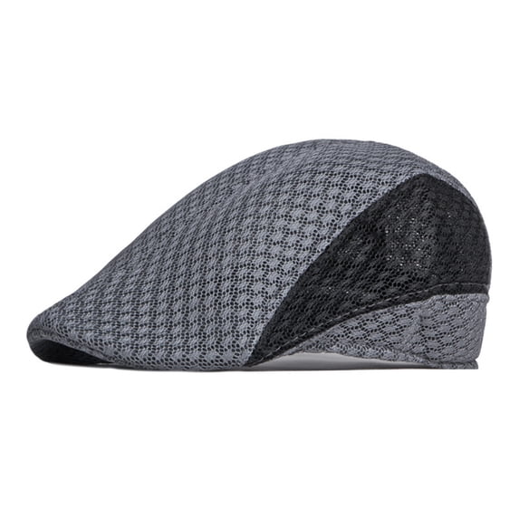 Men Hat Hollow Out Contrast Color Thin Breathable Sunscreen Beret Summer Hat Headwear