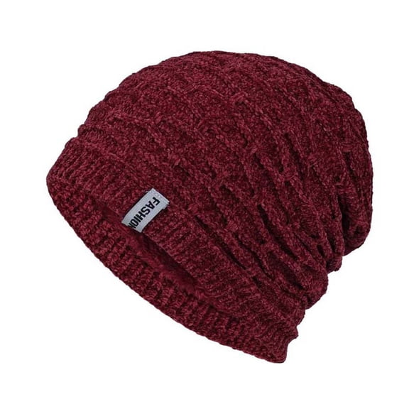 Men Hat Warm Chunky Cable Knit Hats Soft Stretch Thick Cute Knitted Cap For Cold Weather Ski Cap