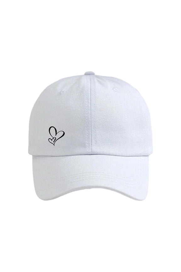 Men Hats Double Layer Heart Design Baseball Cap Adjustable Sun Hat for Outdoor Activities and Daily Wear