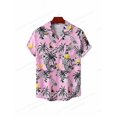 thumbnail image 1 of Men Hawaiian Shirt Men Fashion Tropic Plant Short Sleeve Hawaiian Shirts Flower Beach Blouse Mens Clothing Casual Lapel Blouses, 1 of 6
