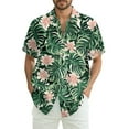 thumbnail image 1 of Men Hawaiian Shirt Short Sleeves Printed Button Down Shirts Summer Beach Mens Shirts Clearance 10-Dark Green M, 1 of 5