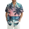 thumbnail image 1 of Men Hawaiian Shirt Short Sleeves Printed Button Down Shirts Summer Beach Mens Shirts Clearance 13-Pink 5XL, 1 of 5
